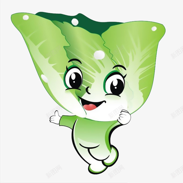 卡通大白菜娃娃png免抠素材_新图网 https://ixintu.com 卡通 卡通大白菜 吉祥物 大白菜 宣传 广告 形象 绿色 设计 食品