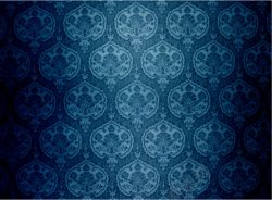 古典装饰线条蓝色经典锦缎花纹背景高清图片