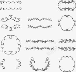 手绘欧式花藤边框素材
