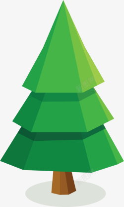 绿色三角立体树木素材
