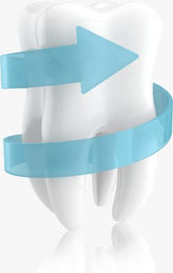 牙齿免抠png牙齿蓝色丝带高清图片