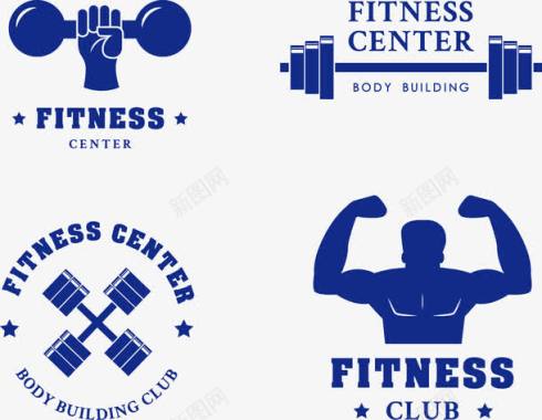 蓝色健身logo图标图标