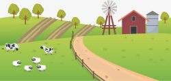 彩色小风车农场卡通图矢量图高清图片