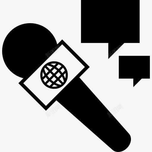 面试图标png_新图网 https://ixintu.com 工具和用具 微 新闻记者 气泡 语音气球 麦克风