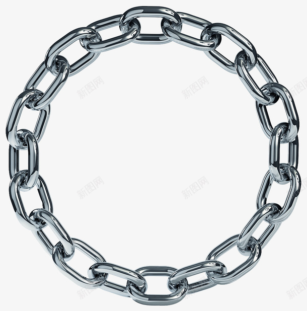 圆形铁链png免抠素材_新图网 https://ixintu.com 几何图形 反光的 呈圆形 小圈圈 相扣的 金属铁链 铁链