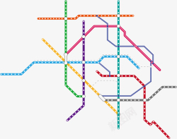 地铁规划线路图城市铁路交通地图装饰高清图片
