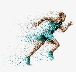 运动水珠水珠组成的跑步运动员高清图片