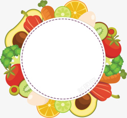 彩色果蔬健康水果蔬菜边框矢量图高清图片
