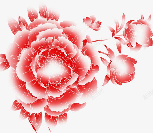 中秋节红白色花朵海报png免抠素材_新图网 https://ixintu.com 中秋节 海报 白色 花朵