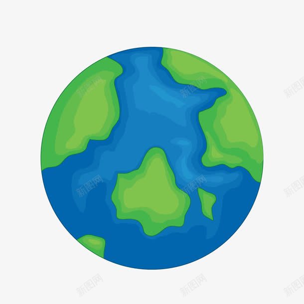 蓝绿色卡通地球png免抠素材_新图网 https://ixintu.com PNG 卡通 地球 地球卡通 蓝绿色