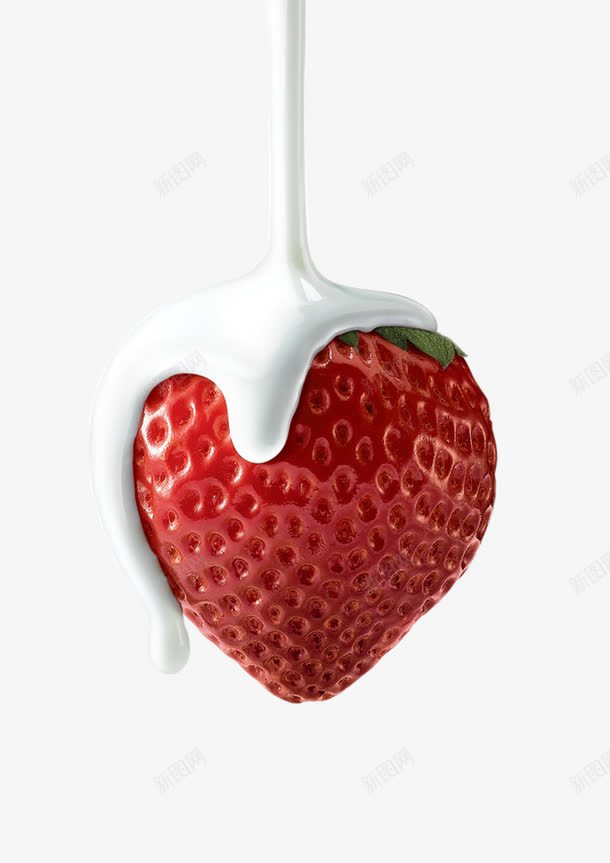 草莓png免抠素材_新图网 https://ixintu.com 水果 牛奶 甜品 白红 美食 草莓