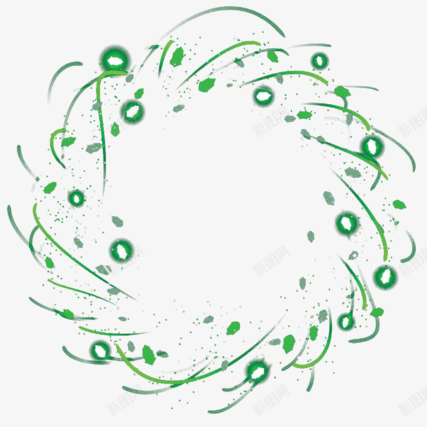 绿色弧线光圈png免抠素材_新图网 https://ixintu.com 光圈 发光 发光圈 弧线 效果素材 炫彩 绿色