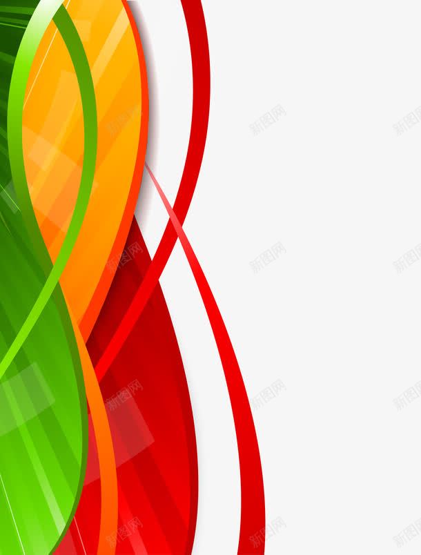 创意png免抠素材_新图网 https://ixintu.com 五彩 光效 创意设计 多彩 文字背景图形 曲线 炫彩 矢量素材 红色 线条 绿色 缤纷 黄色