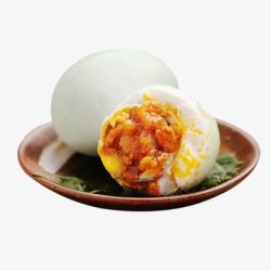 蛋黄酥免抠素材盘子装着咸鸭蛋高清图片
