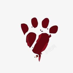 血印重点标注熊掌保护动物血印高清图片