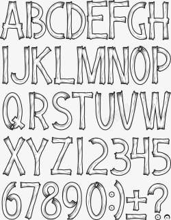 白色木纹木质英文字母数字素材