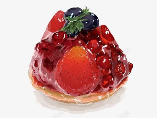 日本手绘草莓甜品插画png免抠素材_新图网 https://ixintu.com 手绘 插画 日式 树莓 甜品 甜食 美食 草莓 蓝莓