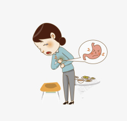 矢量胃疼手绘胃疼漫画高清图片