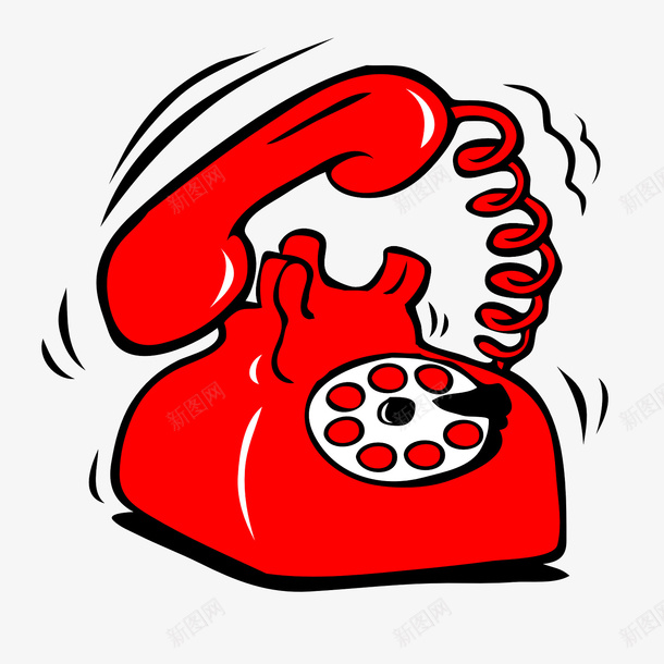 红色电话png免抠素材_新图网 https://ixintu.com 卡通 按键 接通 电话 电话LOGO 电话响起 连线 通话