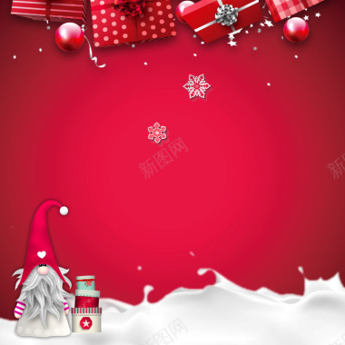 红色欢乐圣诞节礼物礼品背景背景