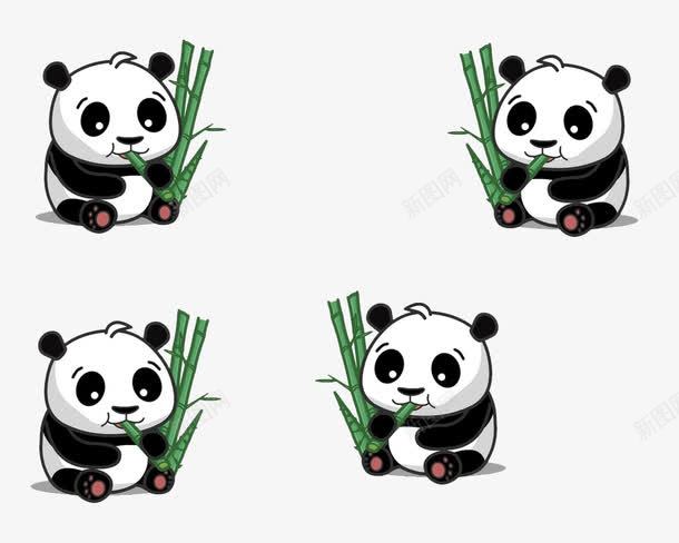 可爱熊猫吃竹子png免抠素材_新图网 https://ixintu.com 可爱熊猫竹子
