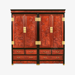 红木衣柜古典红色中式家具高清图片