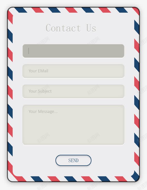 网页联系表单模板png免抠素材_新图网 https://ixintu.com 信封 矢量素材 网页联系表单模板
