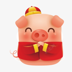 传统服装红色衣服小猪2019卡通高清图片