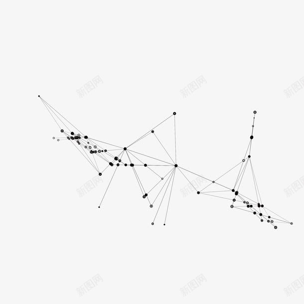点阵连接线条png免抠素材_新图网 https://ixintu.com 圆点 直线 线条 连接线条