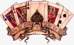 复古扑克牌扑克牌复古logo图标高清图片