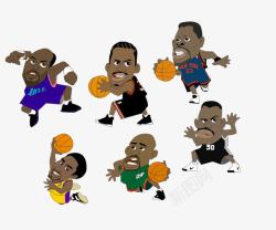 NBA球星做鬼脸的卡通球星高清图片