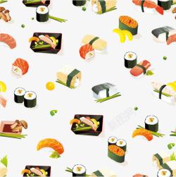手绘日式料理食物图案素材