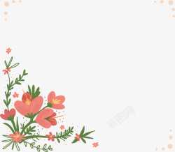 春季花丛矢量图春季红色花朵框架高清图片