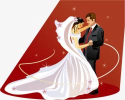 婚礼跳舞4款结婚婚礼主题插画高清图片