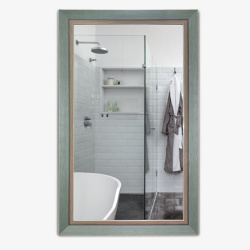 方形浴镜复古清新浴室镜子高清图片