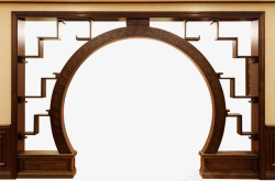 木门装饰png月亮门复杂精美花纹门框高清图片