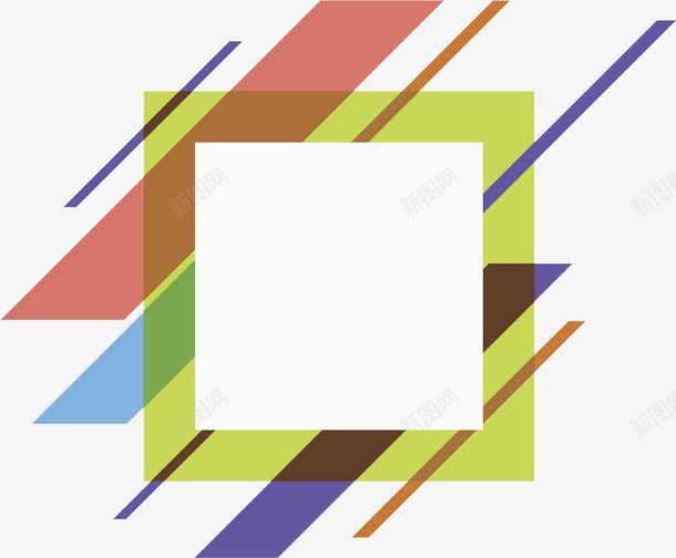 彩色图形png免抠素材_新图网 https://ixintu.com 几何图形 创意 卡通手绘 彩色 水彩 绿色 边框