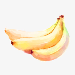 水彩手绘香蕉食物矢量图素材