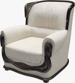 布料单人椅纯色简约皮质实木单人沙发椅高清图片