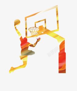 篮球姿势彩色光效图案高清图片