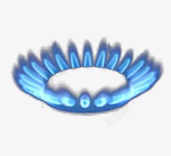 煤气灶PNG蓝色火焰燃烧高清图片