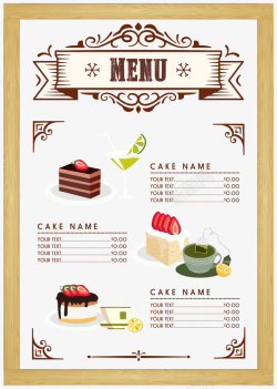 三角形蛋糕菜单商店菜单矢量图高清图片