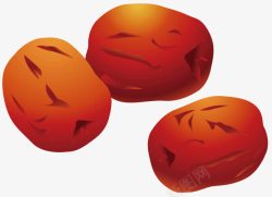 红枣红色的枣子三个大红枣矢量图高清图片