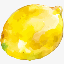 C柠檬黄柠檬特写水彩插画矢量图高清图片