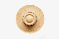 帽子遮挡黄色防晒黑带子农民草帽实物高清图片
