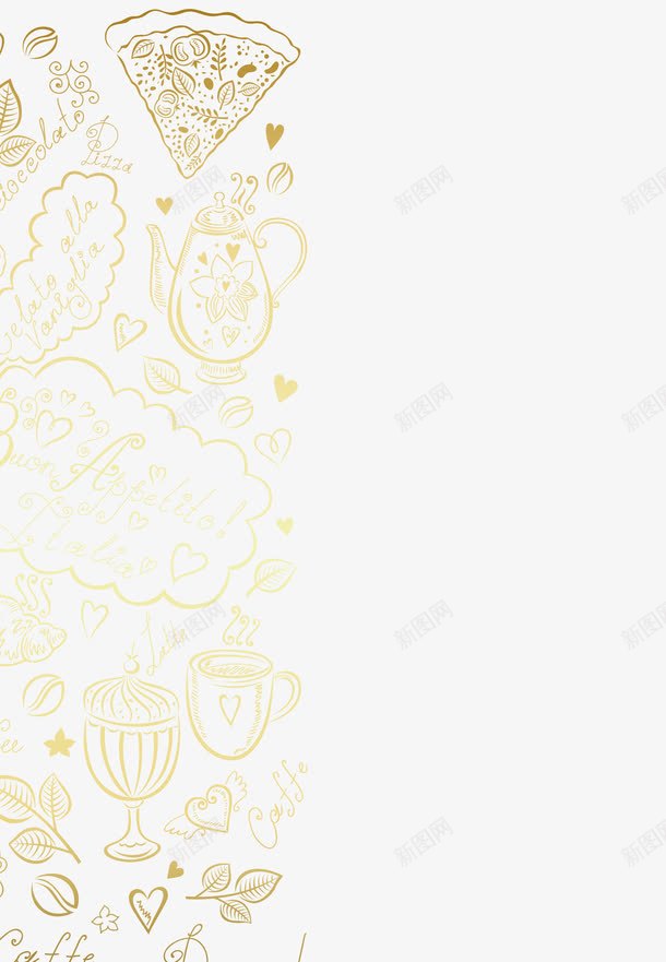 卡通手绘食物png免抠素材_新图网 https://ixintu.com 手绘美食 披萨 甜点 美食 美食装饰图案 食物 饮料