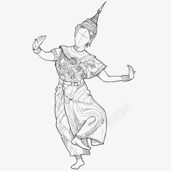 泰国舞蹈泰国舞蹈小人手绘矢量图高清图片