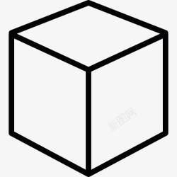 正方形形状等角透视立方体图标高清图片