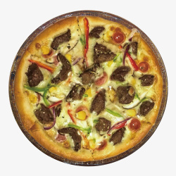 黑椒牛肉实物快餐披萨高清图片