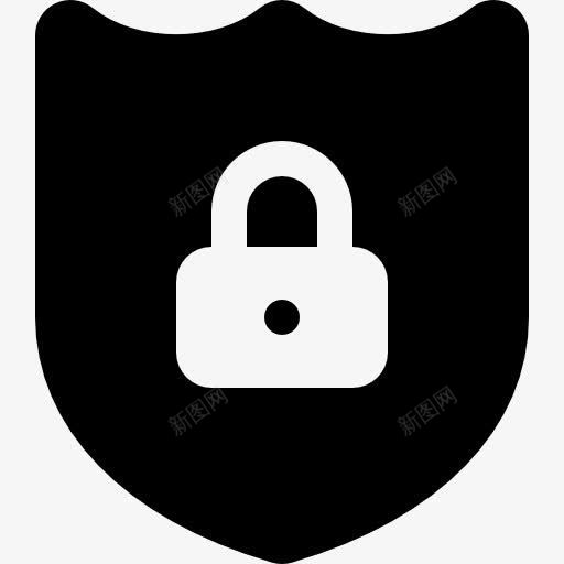 盾带锁图标png_新图网 https://ixintu.com 保密 保护 安全 挂锁 防御 隐私